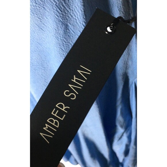 Amber Sakai Dress Women's Size 4 Blue Sleeveless Midi - Picture 7 of 7